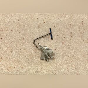 Silver Airplane Tie Clip